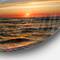 Designart - Red Sunset with Dark Ocean Waves' Seascape Metal Circle Wall Art